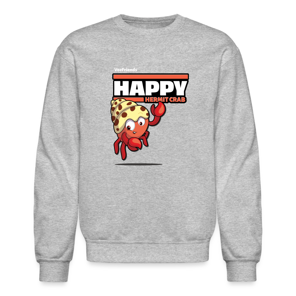 Happy Hermit Crab Character Comfort Adult Crewneck Sweatshirt - heather gray