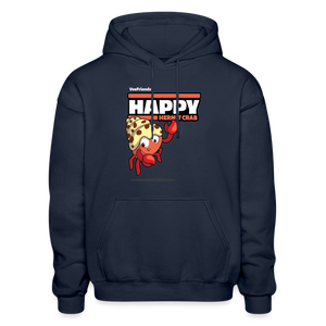 Happy Hermit Crab Character Comfort Adult Hoodie - navy