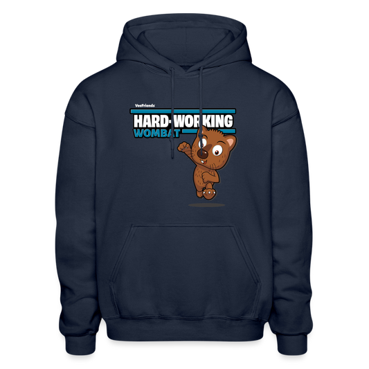 Hard-Working Wombat Character Comfort Adult Hoodie - navy