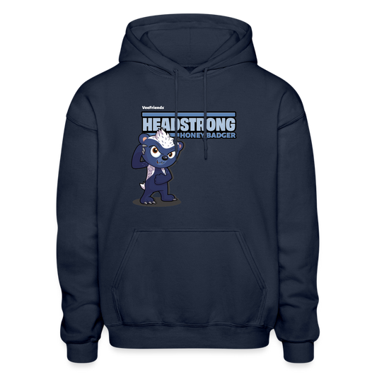 Headstrong Honey Badger Character Comfort Adult Hoodie - navy