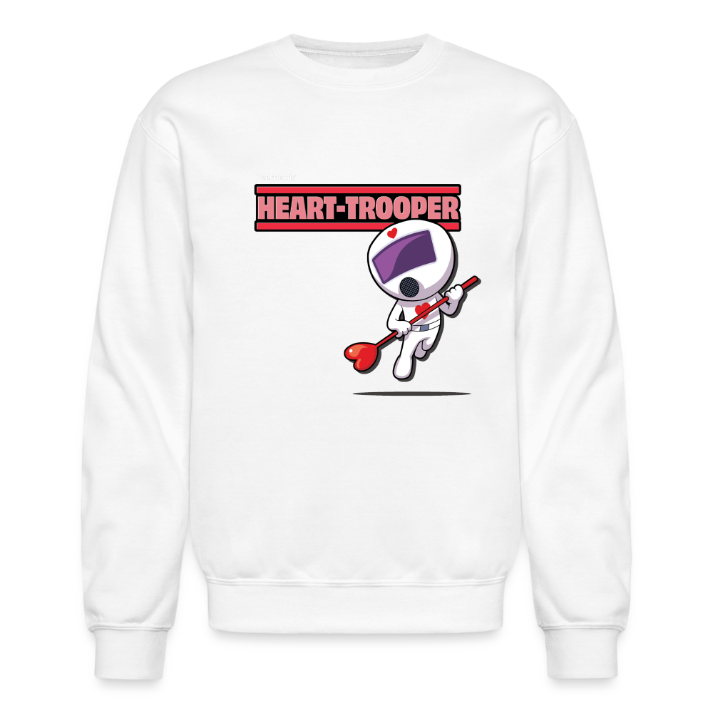 Heart-Trooper Character Comfort Adult Crewneck Sweatshirt - white