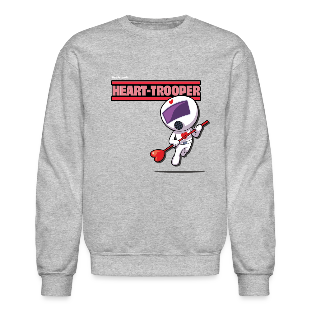 Heart-Trooper Character Comfort Adult Crewneck Sweatshirt - heather gray