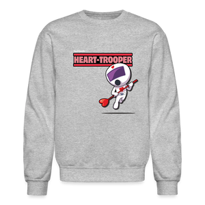 Heart-Trooper Character Comfort Adult Crewneck Sweatshirt - heather gray