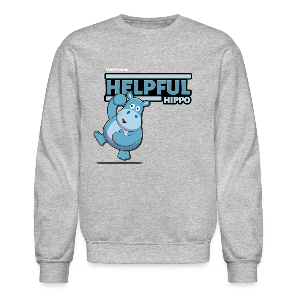 Helpful Hippo Character Comfort Adult Crewneck Sweatshirt - heather gray