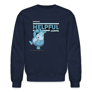 
            
                Load image into Gallery viewer, Helpful Hippo Character Comfort Adult Crewneck Sweatshirt - navy
            
        