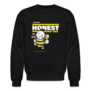 Honest Honey Bee Character Comfort Adult Crewneck Sweatshirt - black