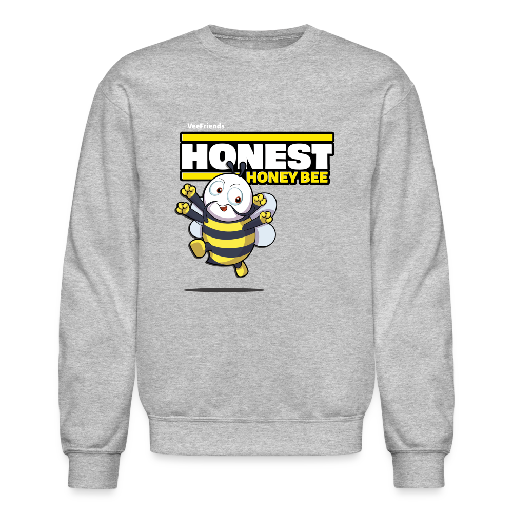 Honest Honey Bee Character Comfort Adult Crewneck Sweatshirt - heather gray