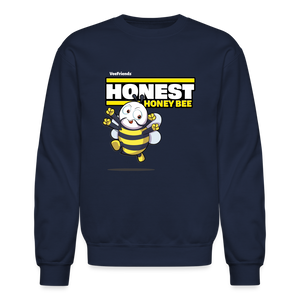 Honest Honey Bee Character Comfort Adult Crewneck Sweatshirt - navy