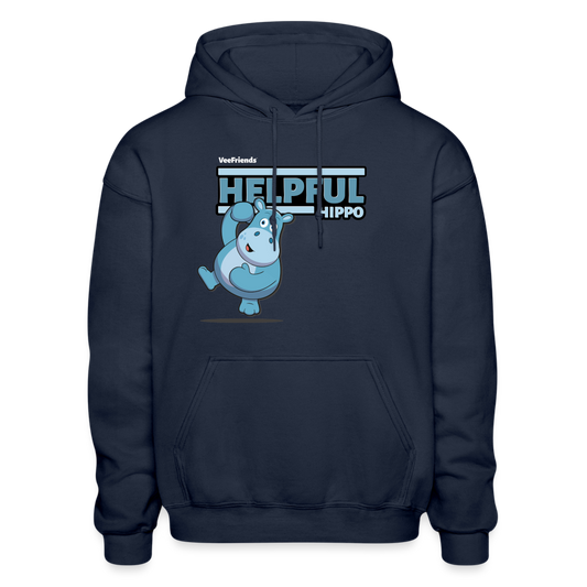 Helpful Hippo Character Comfort Adult Hoodie - navy