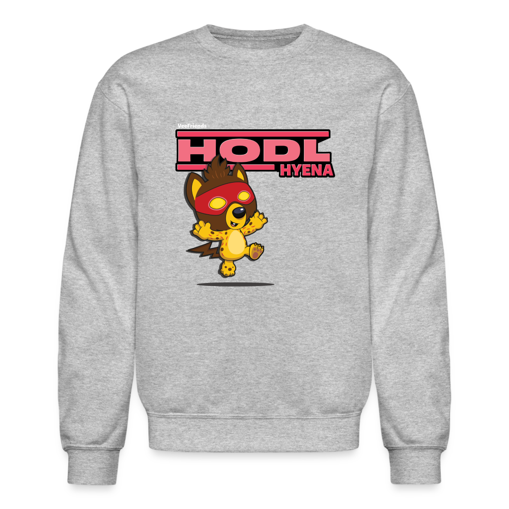 Hodl Hyena Character Comfort Adult Crewneck Sweatshirt - heather gray