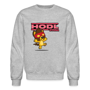 Hodl Hyena Character Comfort Adult Crewneck Sweatshirt - heather gray