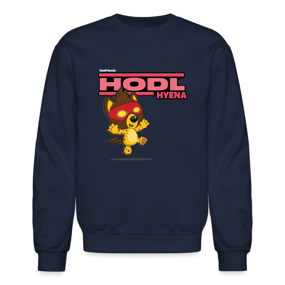 Hodl Hyena Character Comfort Adult Crewneck Sweatshirt - navy