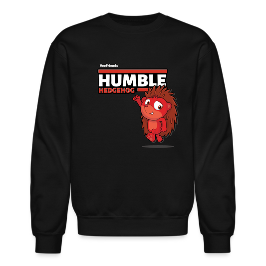 Humble Hedgehog Character Comfort Adult Crewneck Sweatshirt - black