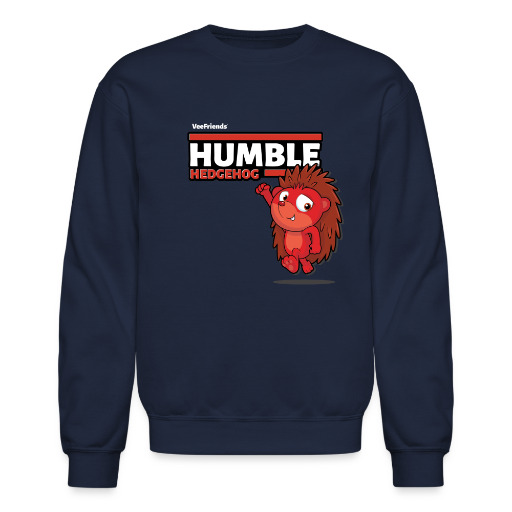 Humble Hedgehog Character Comfort Adult Crewneck Sweatshirt - navy