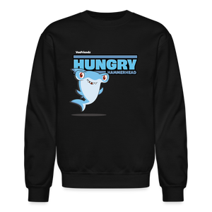 Hungry Hammerhead Character Comfort Adult Crewneck Sweatshirt - black