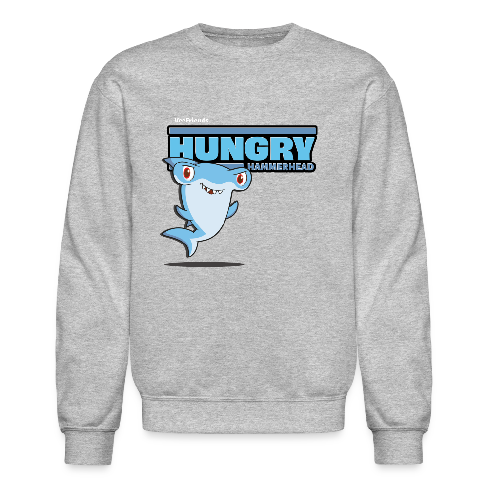 Hungry Hammerhead Character Comfort Adult Crewneck Sweatshirt - heather gray
