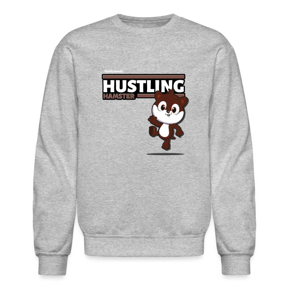 Hustling Hamster Character Comfort Adult Crewneck Sweatshirt - heather gray