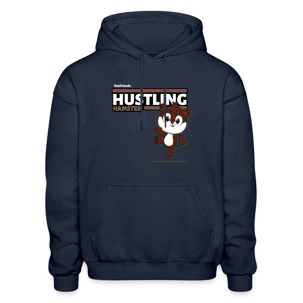 Hustling Hamster Character Comfort Adult Hoodie - navy