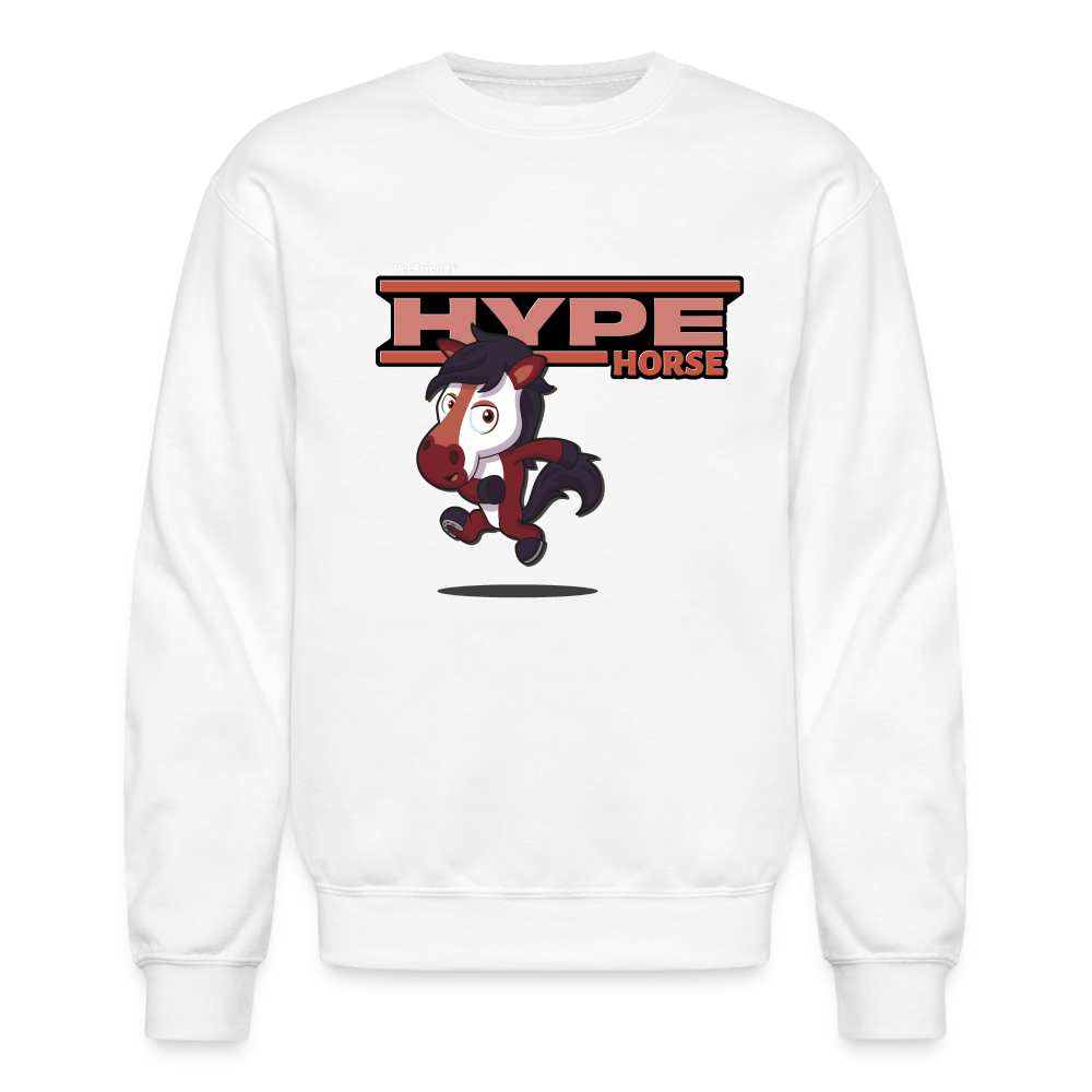 Hype Horse Character Comfort Adult Crewneck Sweatshirt - white