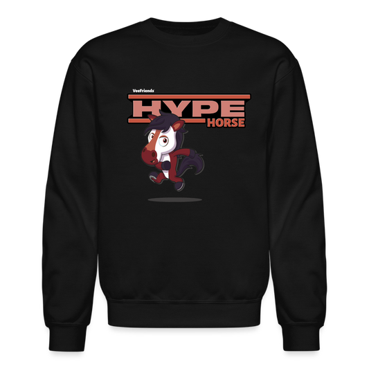 Hype Horse Character Comfort Adult Crewneck Sweatshirt - black