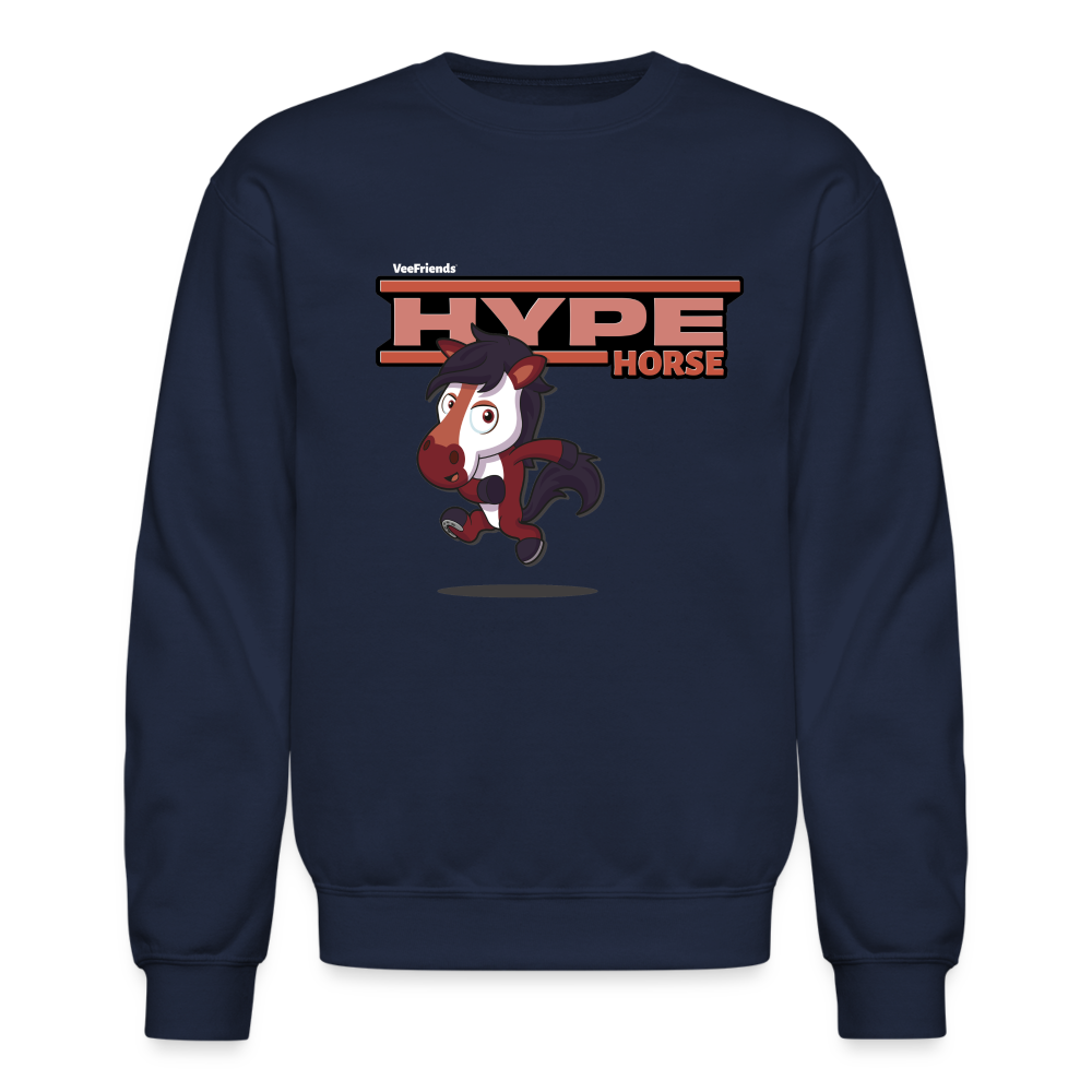 Hype Horse Character Comfort Adult Crewneck Sweatshirt - navy