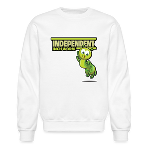 Independent Inch Worm Character Comfort Adult Crewneck Sweatshirt - white