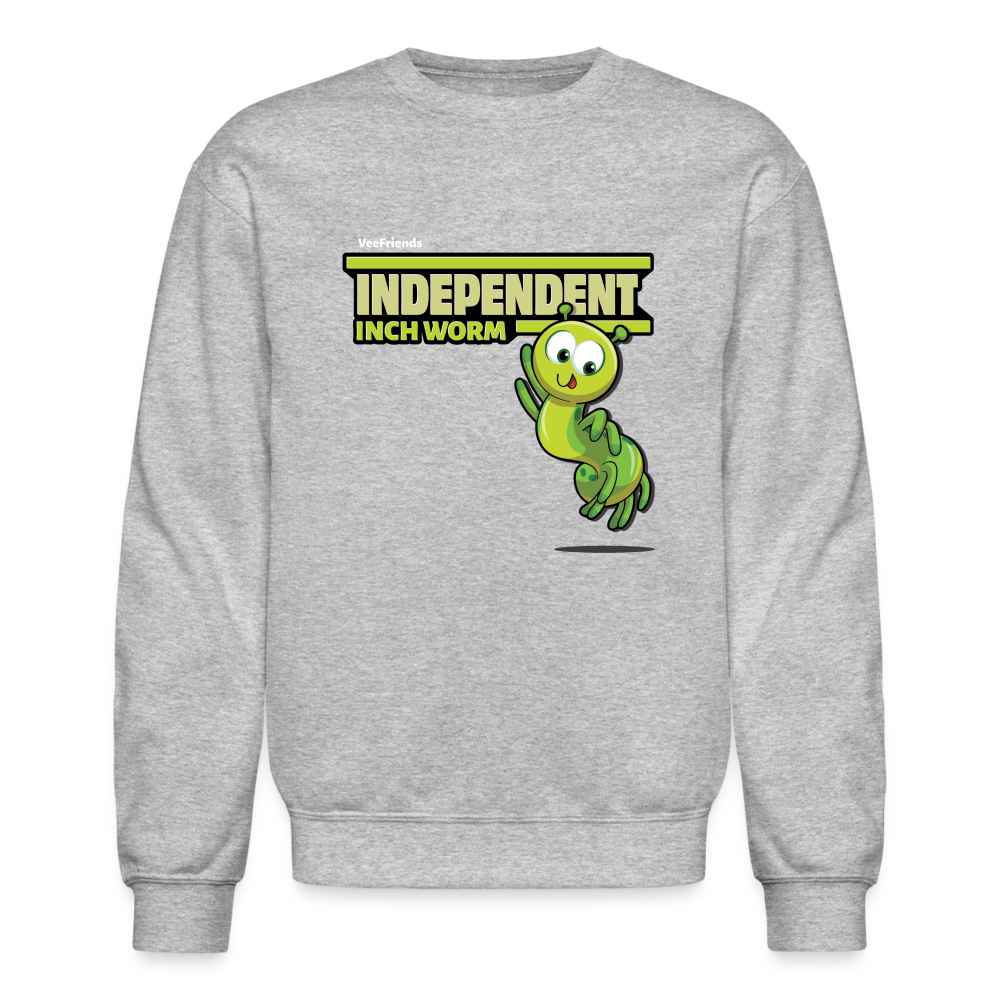 Independent Inch Worm Character Comfort Adult Crewneck Sweatshirt - heather gray