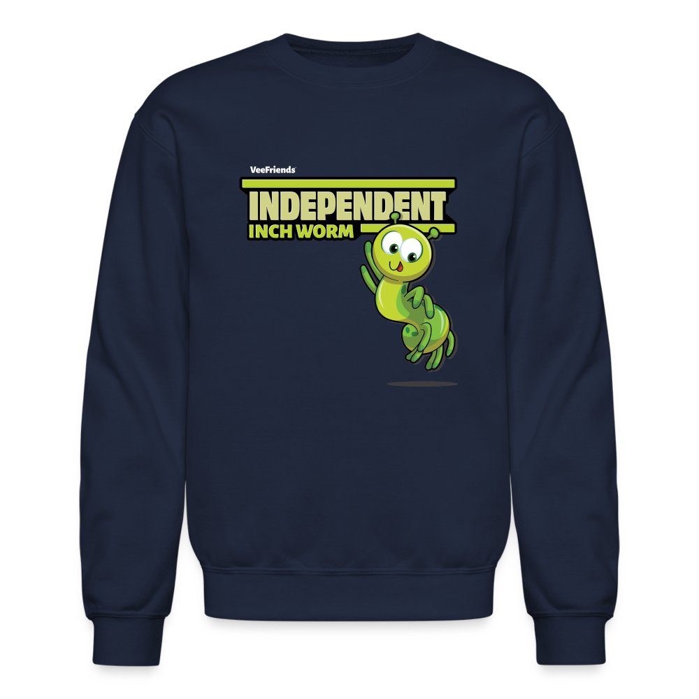 Independent Inch Worm Character Comfort Adult Crewneck Sweatshirt - navy