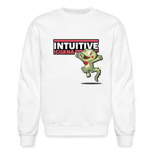 Intuitive Iguana Character Comfort Adult Crewneck Sweatshirt - white