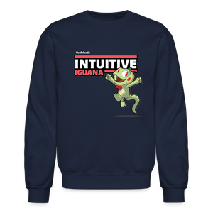 Intuitive Iguana Character Comfort Adult Crewneck Sweatshirt - navy
