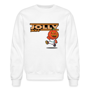 Jolly Jack-O Character Comfort Adult Crewneck Sweatshirt - white