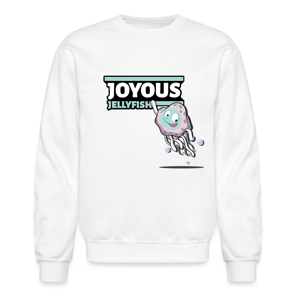 Joyous Jellyfish Character Comfort Adult Crewneck Sweatshirt - white