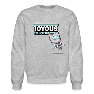 Joyous Jellyfish Character Comfort Adult Crewneck Sweatshirt - heather gray