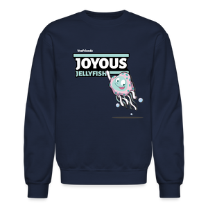 Joyous Jellyfish Character Comfort Adult Crewneck Sweatshirt - navy