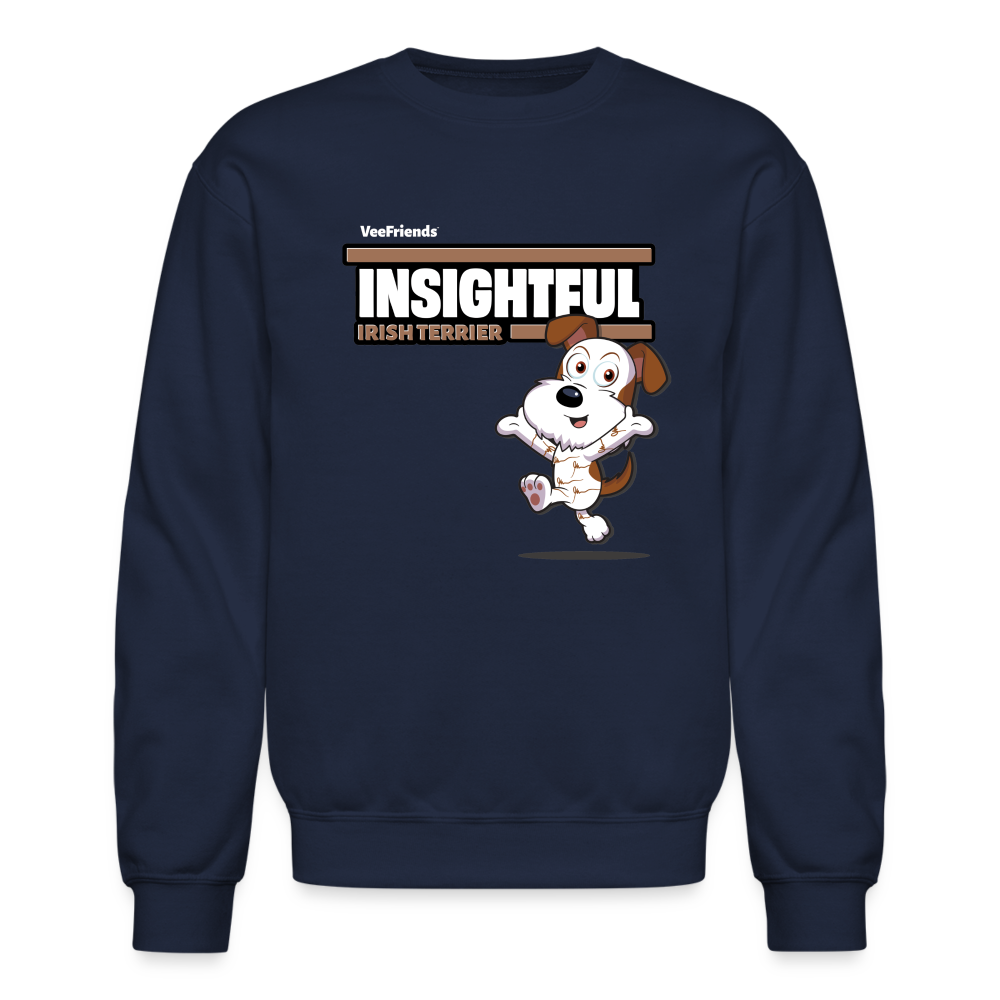 Insightful Irish Terrier Character Comfort Adult Crewneck Sweatshirt - navy