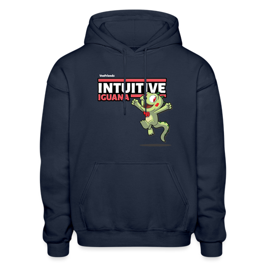 Intuitive Iguana Character Comfort Adult Hoodie - navy