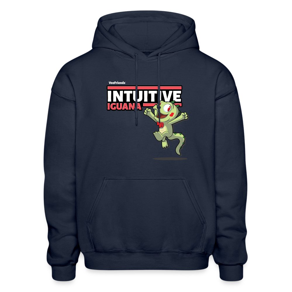 Intuitive Iguana Character Comfort Adult Hoodie - navy