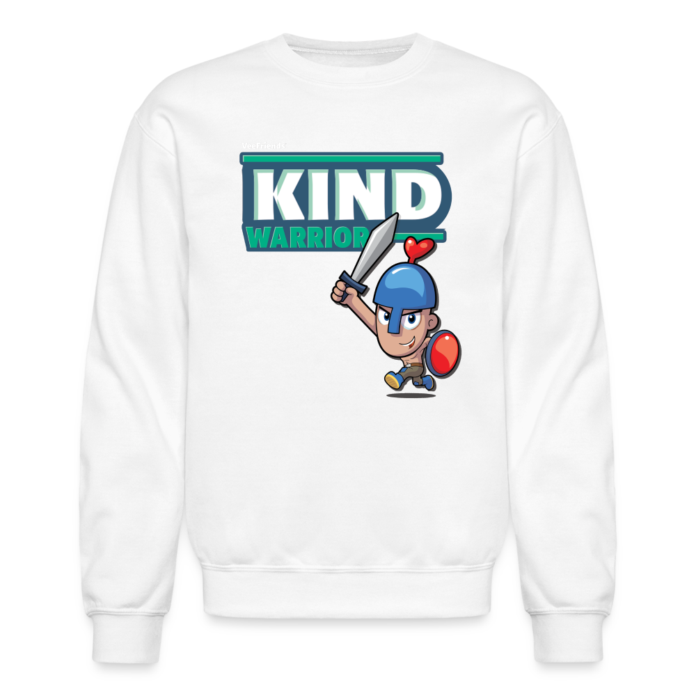 Kind-Warrior Character Comfort Adult Crewneck Sweatshirt - white