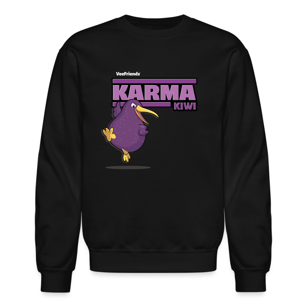 
            
                Load image into Gallery viewer, Karma Kiwi Character Comfort Adult Crewneck Sweatshirt - black
            
        