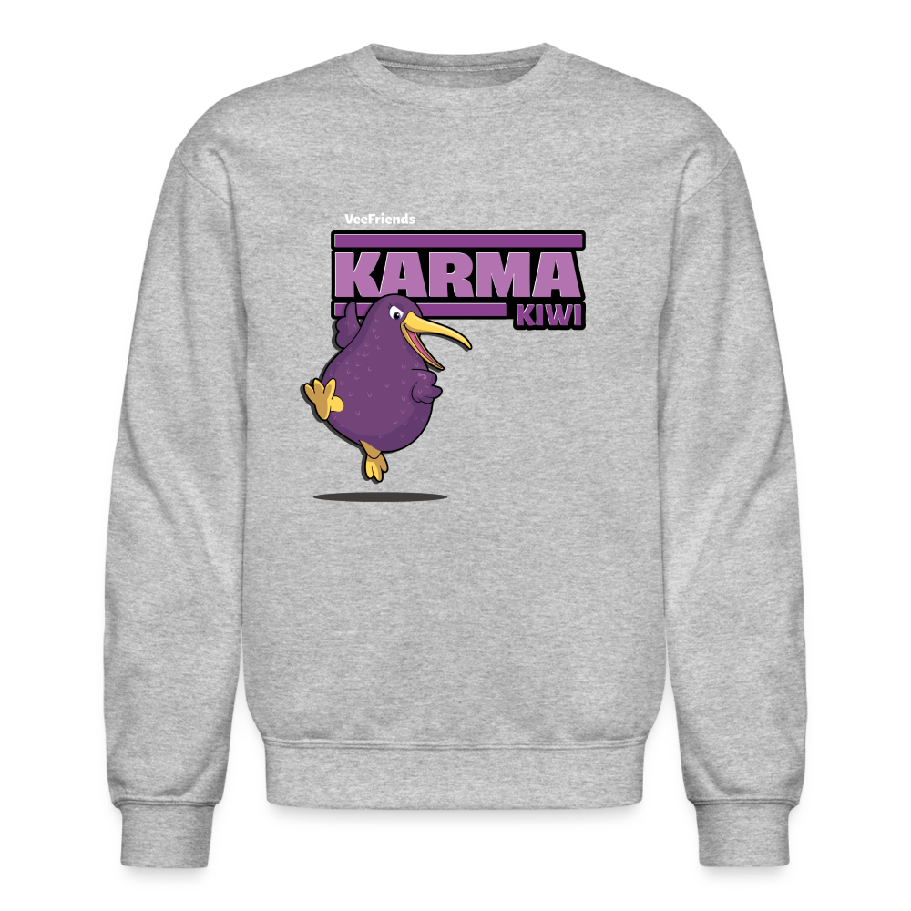 Karma Kiwi Character Comfort Adult Crewneck Sweatshirt - heather gray