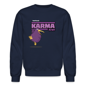 Karma Kiwi Character Comfort Adult Crewneck Sweatshirt - navy