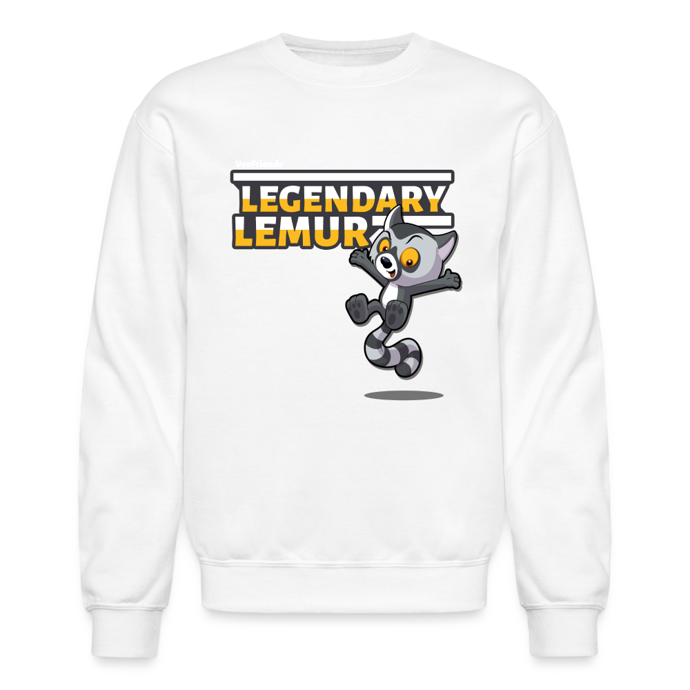 Legendary Lemur Character Comfort Adult Crewneck Sweatshirt - white