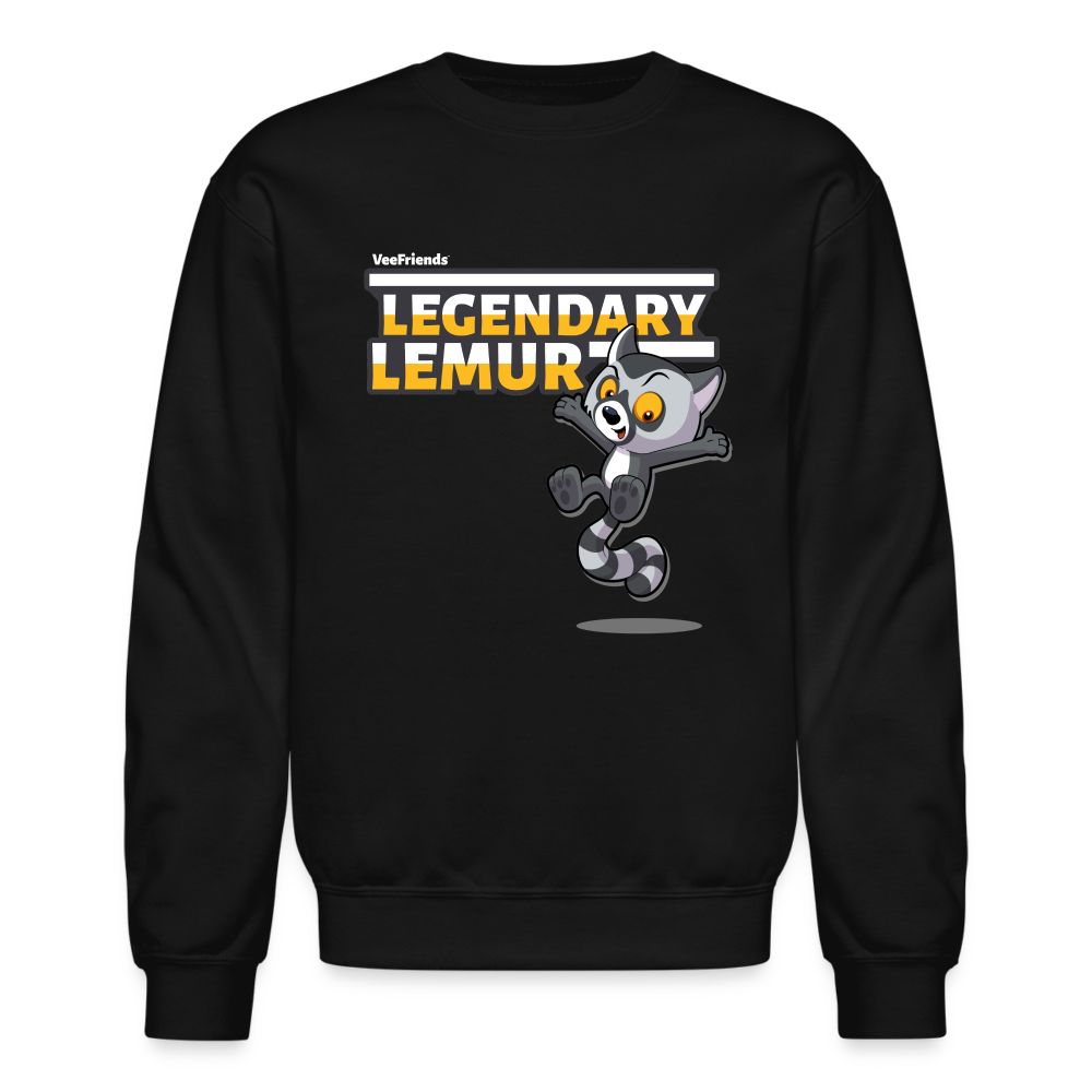 Legendary Lemur Character Comfort Adult Crewneck Sweatshirt - black