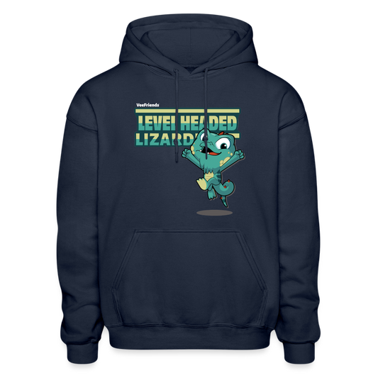 Level Headed Lizard Character Comfort Adult Hoodie - navy