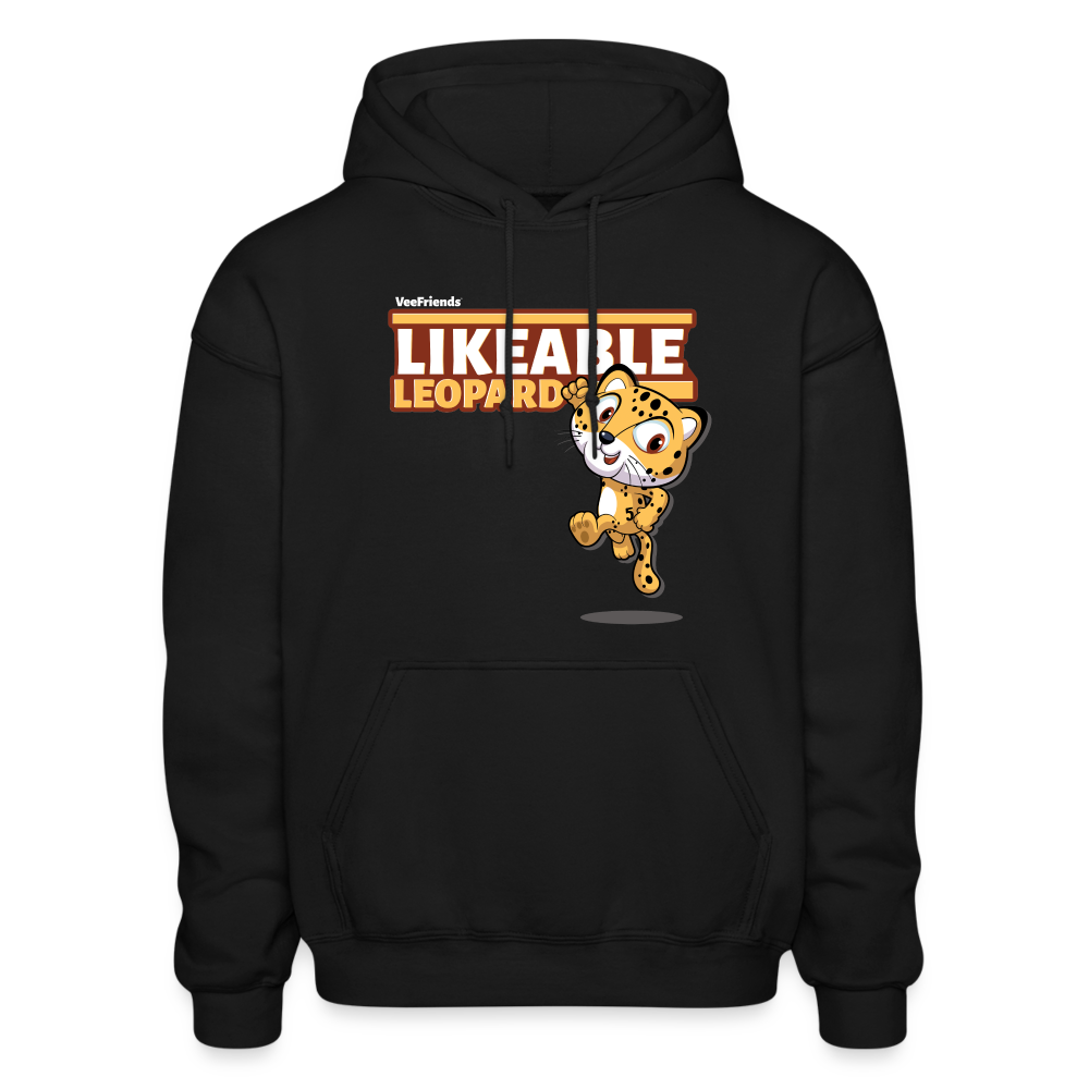 Likeable Leopard Character Comfort Adult Hoodie - black