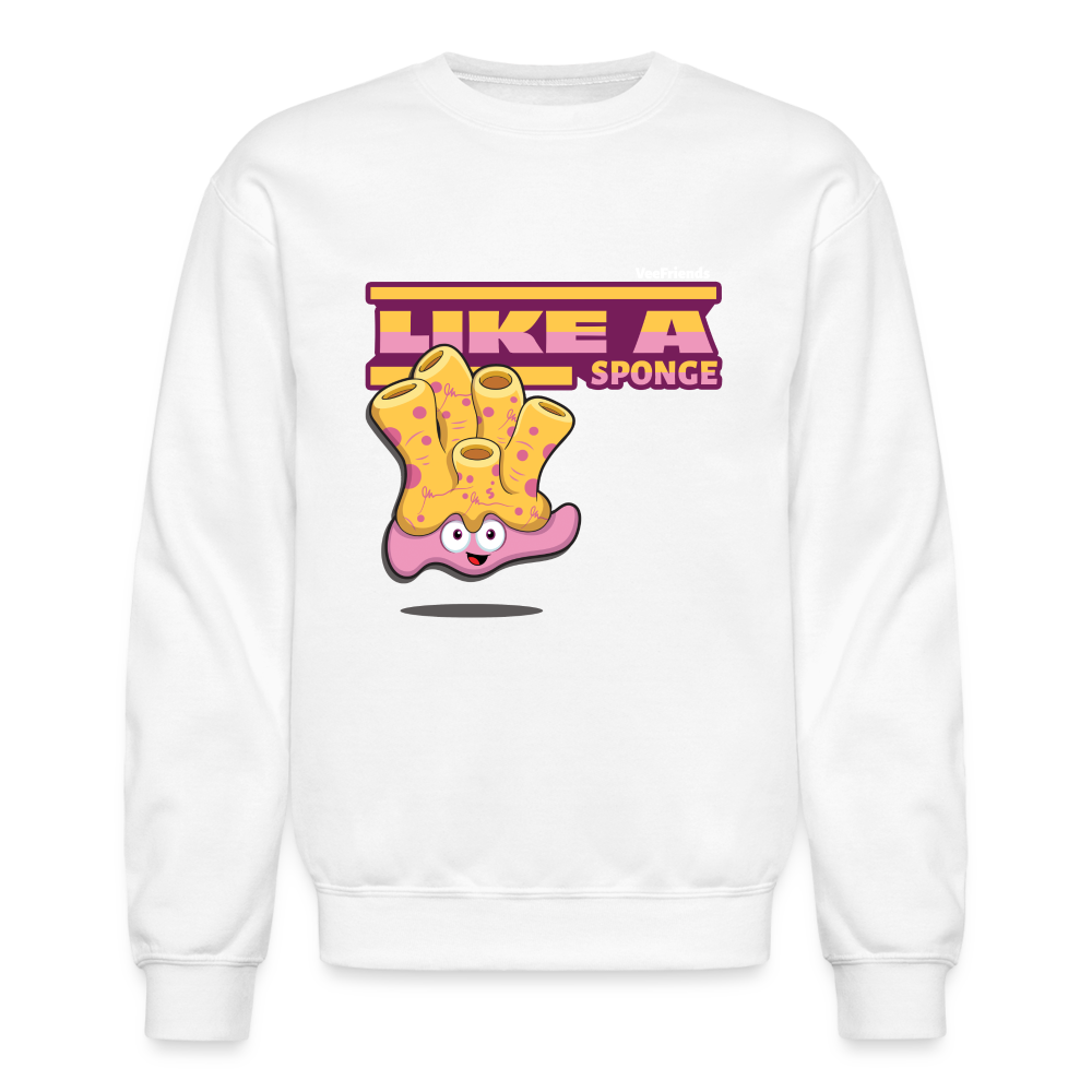 Like A Sponge Character Comfort Adult Crewneck Sweatshirt - white