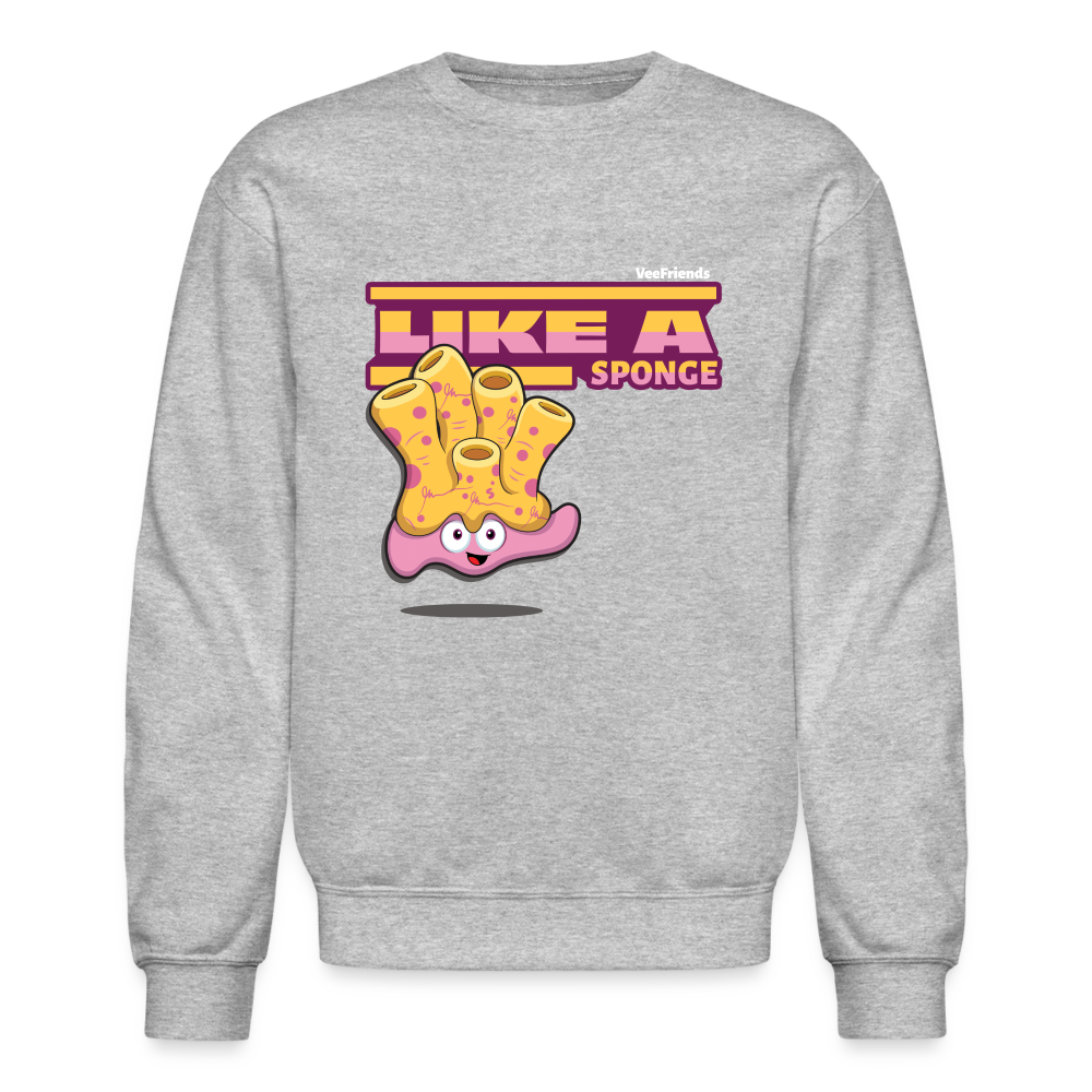 Like A Sponge Character Comfort Adult Crewneck Sweatshirt - heather gray