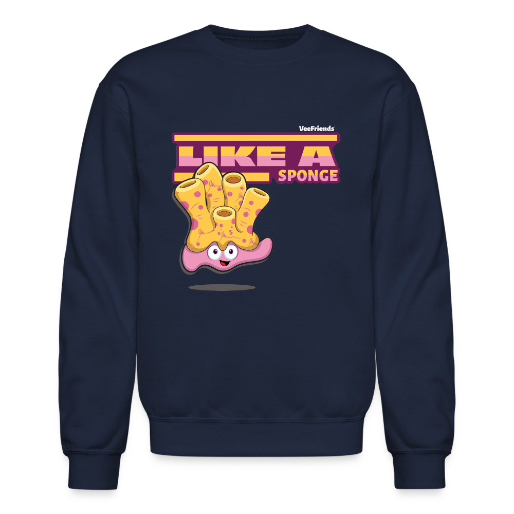 Like A Sponge Character Comfort Adult Crewneck Sweatshirt - navy