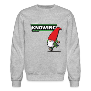 Knowing Gnome Character Comfort Adult Crewneck Sweatshirt - heather gray