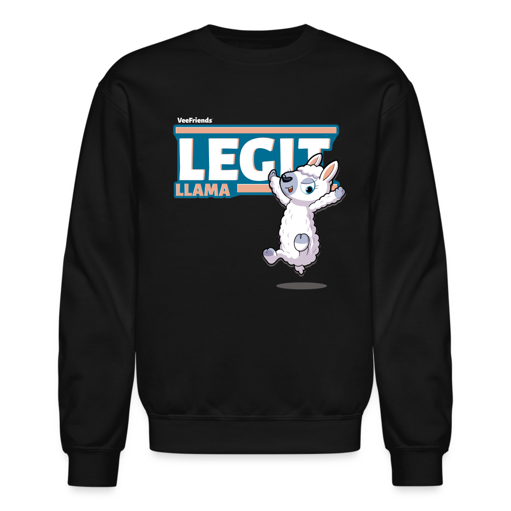 Legit Llama Character Comfort Adult Crewneck Sweatshirt - black